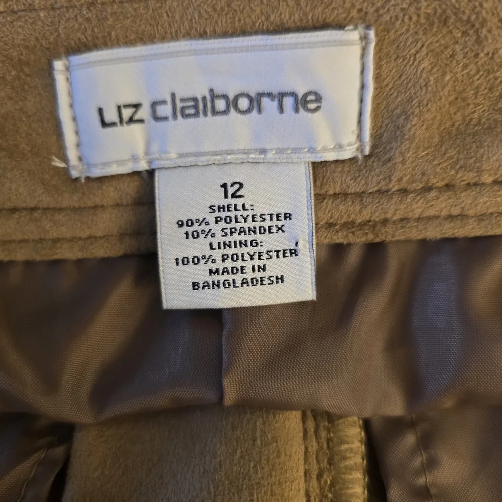 Liz Claiborne Faux Suede Tan Pencil Skirt NWT 12